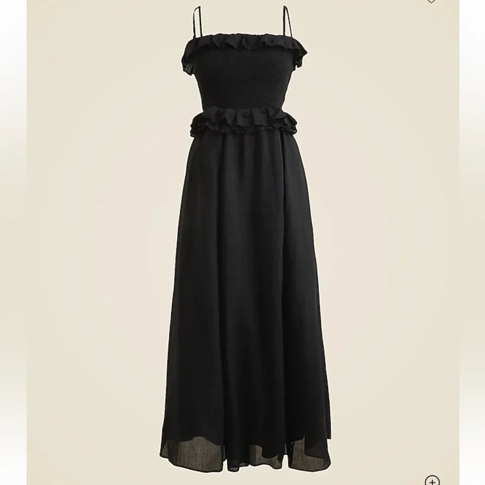 J crew black Ravenna dress in ramie